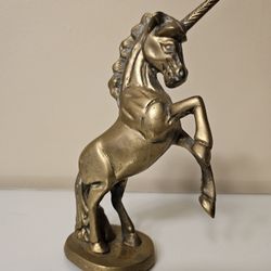 Brass Unicorn Statue / Brass Figurine 7"H