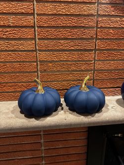 Set of two decorative pumpkins