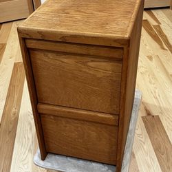 Oak Filing Cabinet -letter Size, Two (2) Drawer