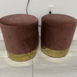 Blush Pink and gold Stool chair