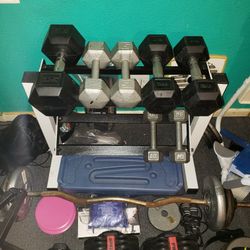 Dumbbell Rack w/ Various Weights