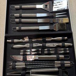 Sharper Image - 22 Piece Grill Set - Stainless Steel NEW