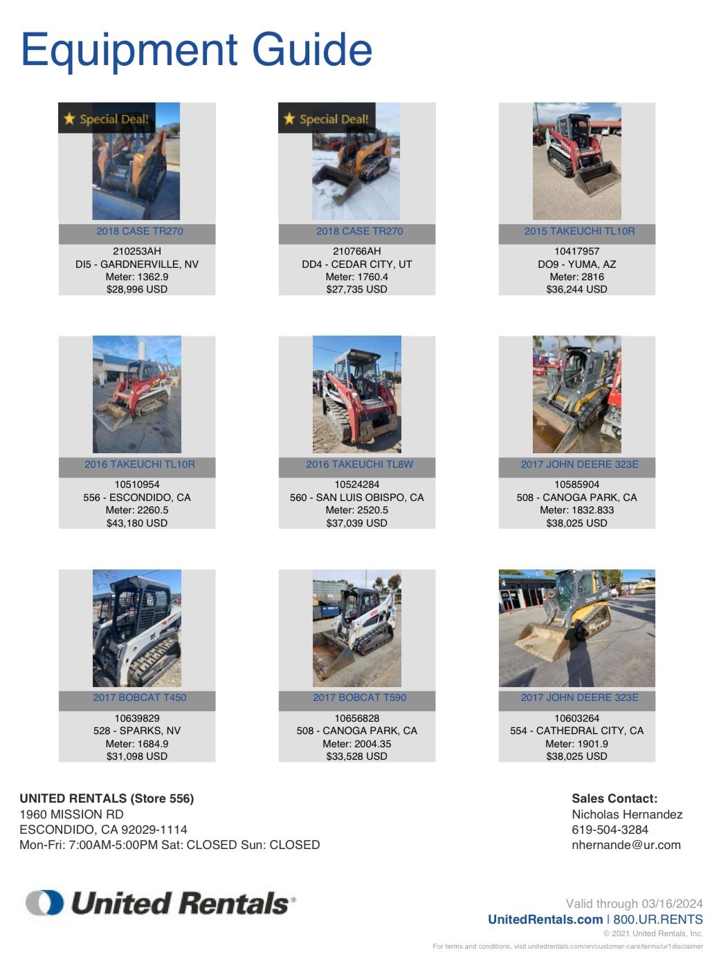 Track Skidsteers For Sale - CA, NV, AZ, UT