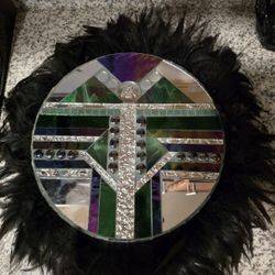 Vintage Sun Face Feather Mirror From New Mexico 