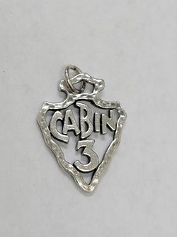 RARE & Retired James avery Arrowhead Cabin 3 silver Pendant / Charm