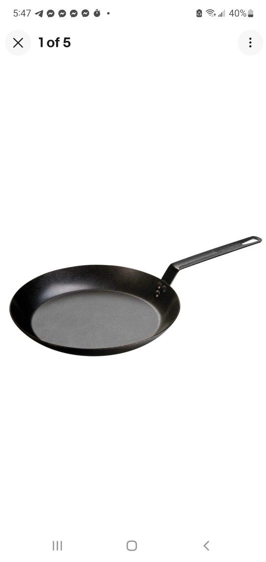 BRAND NEW..Lodge Pre-Seasoned Carbon Steel Skillet - Use in the Oven, on 12 Inch, Black