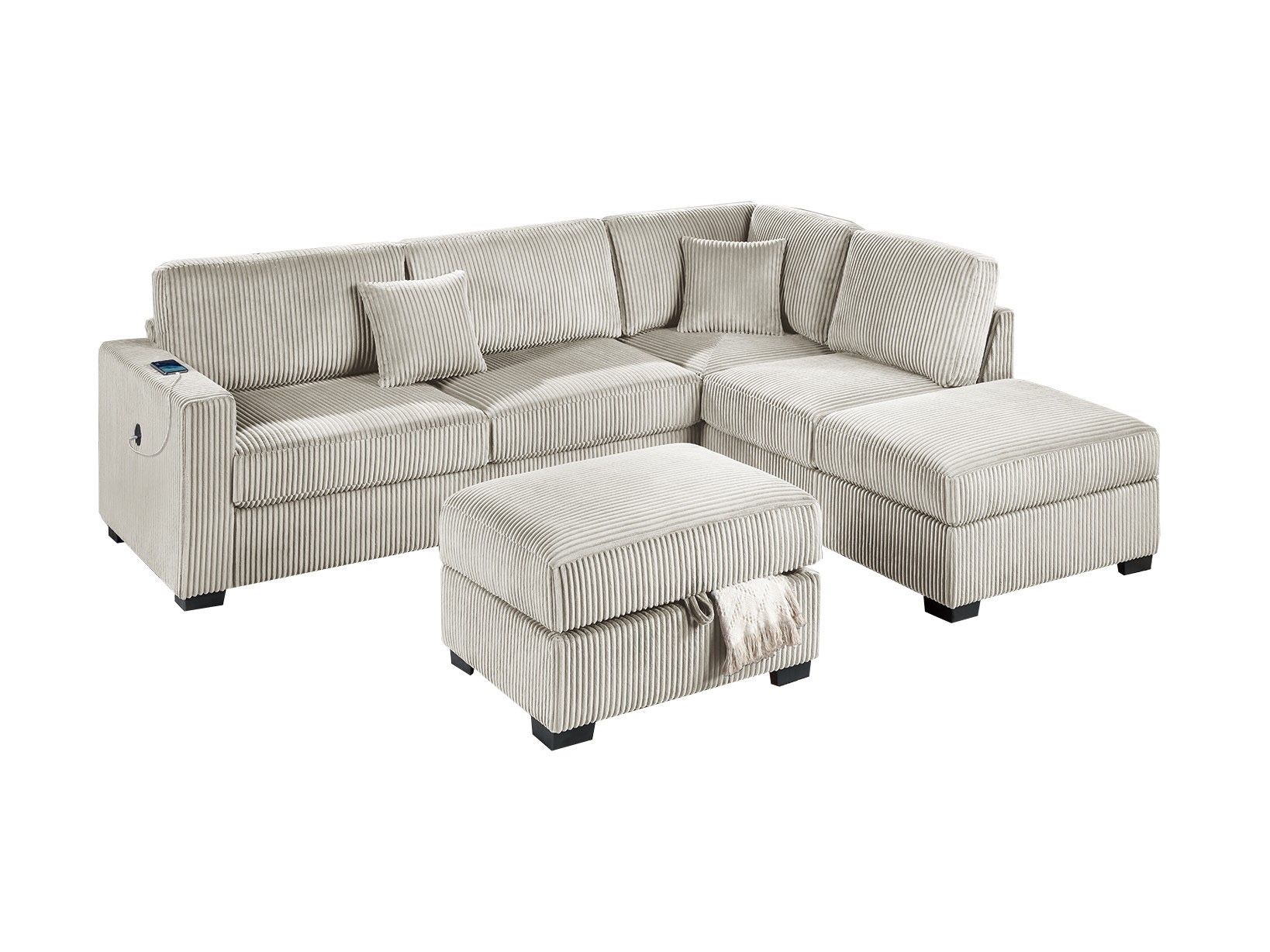 New Sectional Couch with Storage Ottoman! Includes Free Delivery 🚚! Assembly Included!