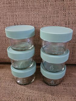 6 x 2oz glass baby food jars, baby food storage