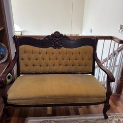 Yellow Antique Settee