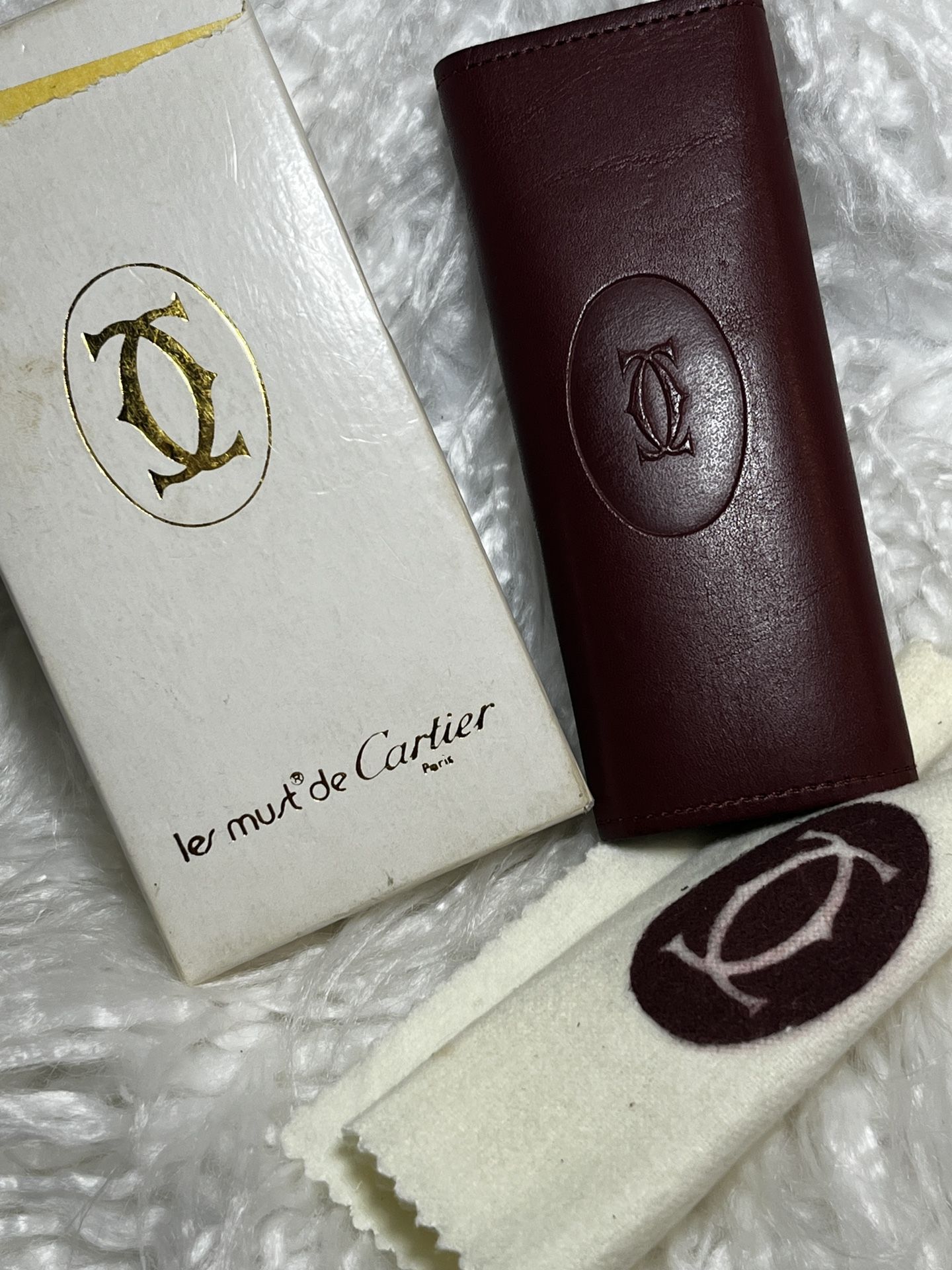 Cartier Burgundy Leather four key holder