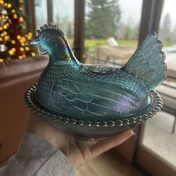 Iridescent Hen On Nest Hard To Find 