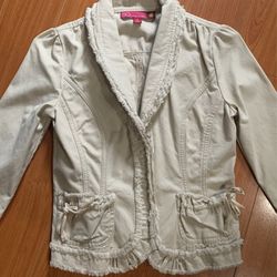 Khaki Fringe Casual Jacket SMALL