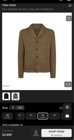 Tom Ford Cardigan size 48