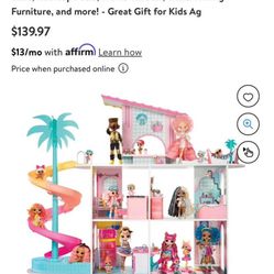 LOL Surprise OMG Fashion House Playset with 85+ Surprises and Made from Real Wood Including Pool, Sp