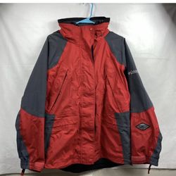 Columbia Sportswear Company Omni Tech Waterproof Breathable Red Jacket Sz.Large