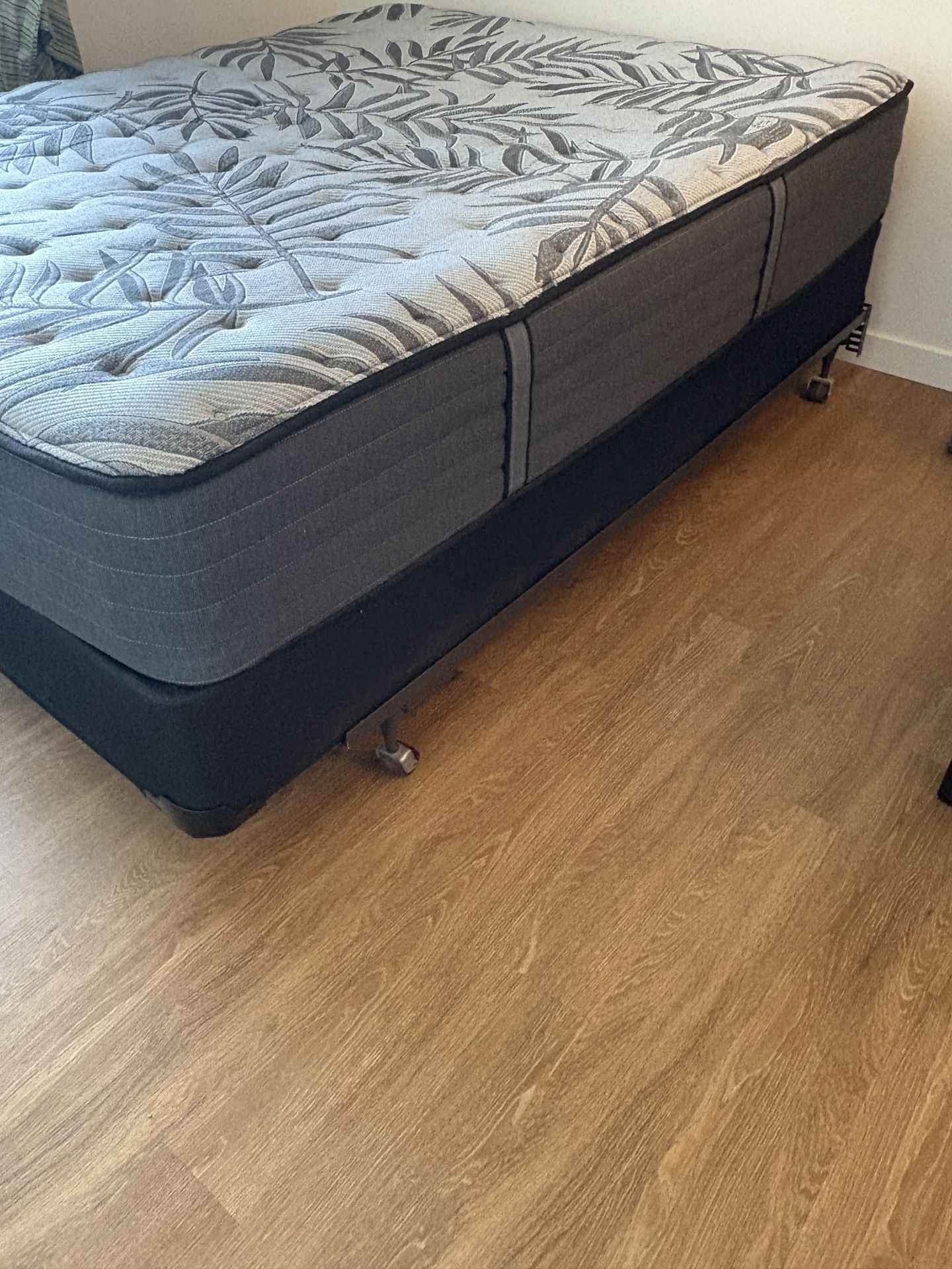 Queen Size Sealy Mattress With Box Spring And Metal Frame