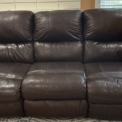 Ashley Leather Sofa And Loveseat Recliner Set