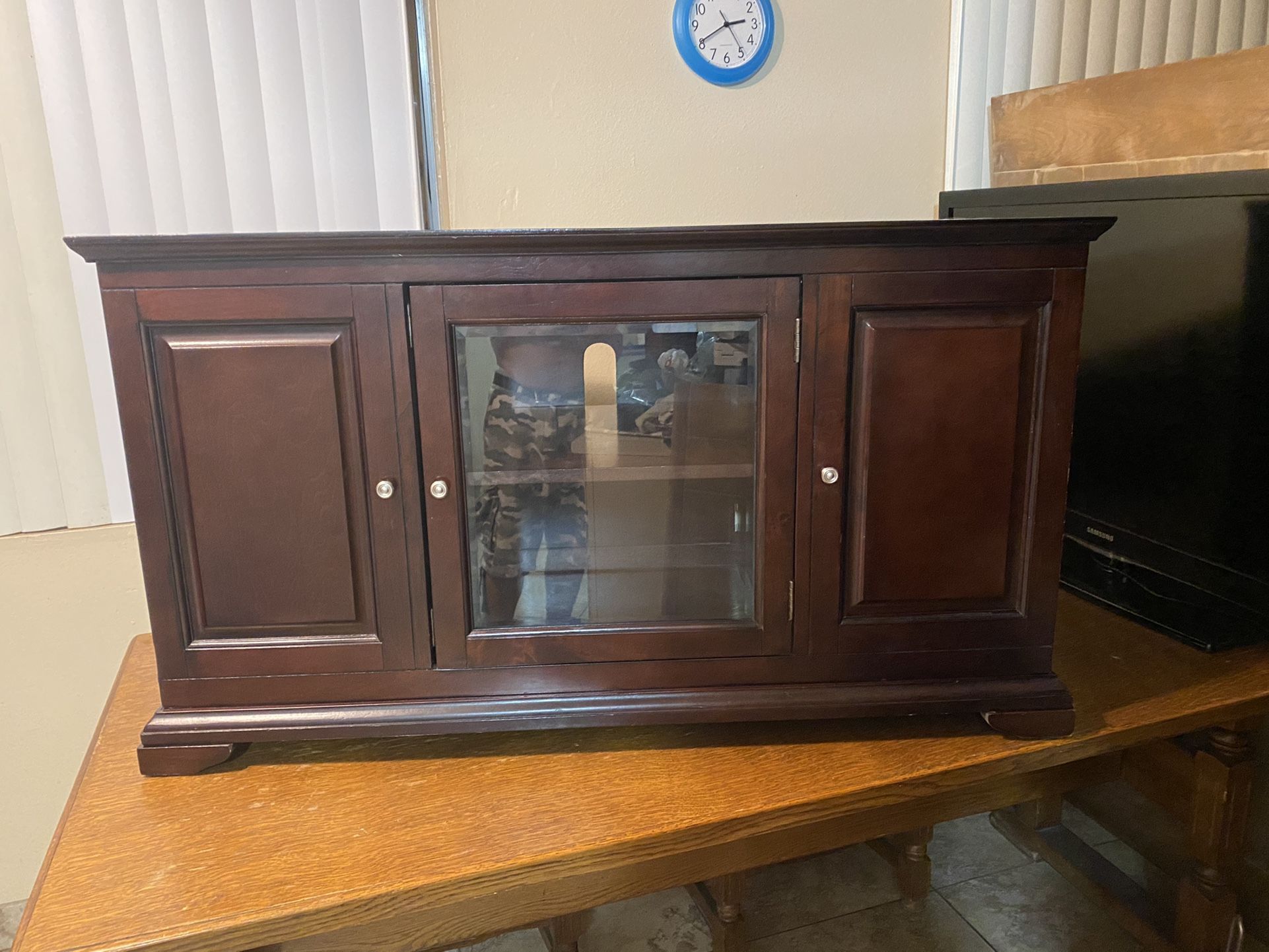 Cherrywood cabinet (real Wood) And with shelves on each end and middle. Check out my other items on my profile page