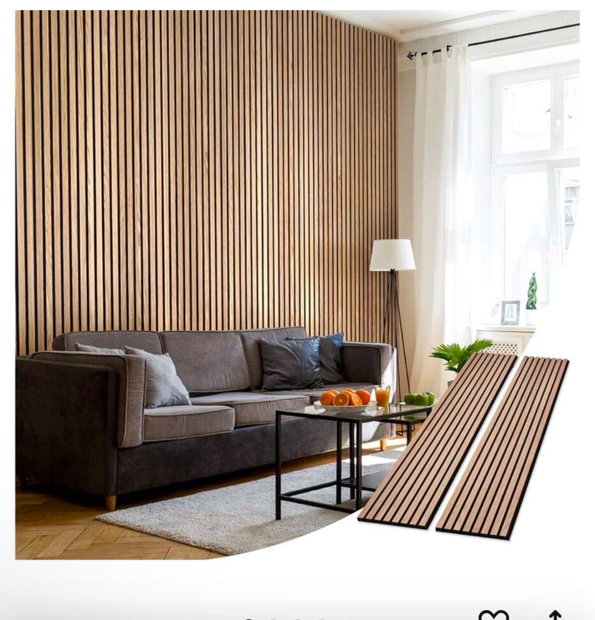 Slatpanel Acoustic Wood Wall Panels (2 panels,