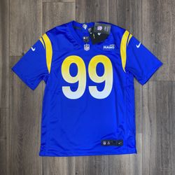 Nike x LA Rams x Aaron Donald 99 Blue Jersey Men’s Sizing