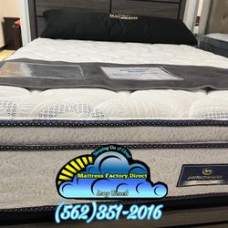 Serta Queen Pillowtop Mattress And Box Set Nuevo 