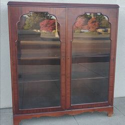Glass Display Cabinet Hutch Curio Bookcase