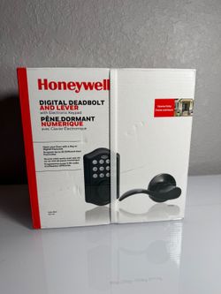 Honeywell (contact info removed) Digital Keypad Deadbolt & Door Lever Set Matte Black