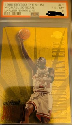Michael Jordan 1995 Skybox Premium #L1 Larger Than Life PSA 6 Bulls