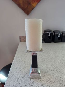 4x Luminara Glitter Flameless Pillar Candle with Stand