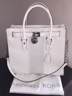 Michael Kors Microstud Hamilton Center Stripe Large North South Tote