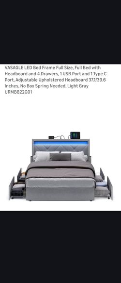 Full size bed, LED lights