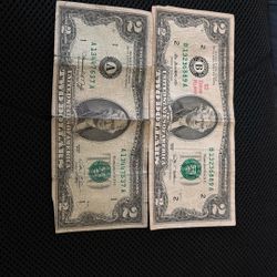  Two Two Dollar Bills For Sale For 4,000$ For Both