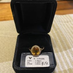 Citrine Diamond Ring