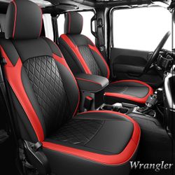 Coverado Jeep Wrangler 2018-2023 Custom Fit Seat Covers, Full Set, Waterproof