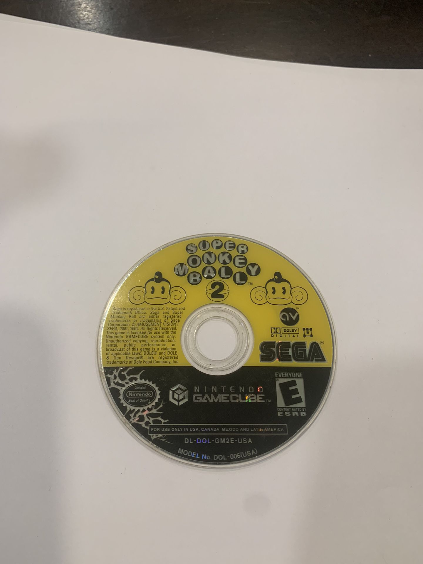 Super Monkey Ball 2 (Nintendo GameCube, 2004) Disc Only