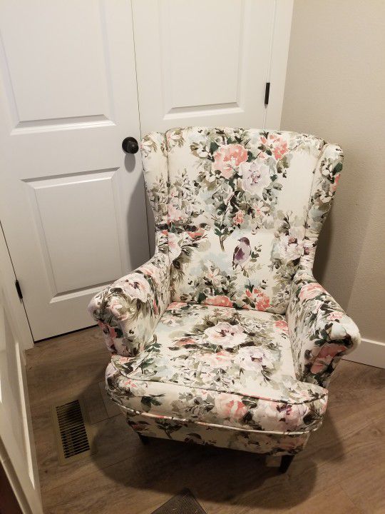 Custom Upholstered Wingback Arm Chair