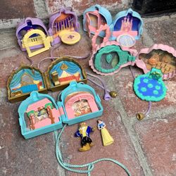 Vtg Disney Polly Pocket Lot Cases Only ! It Does Include Two Figures See Photos