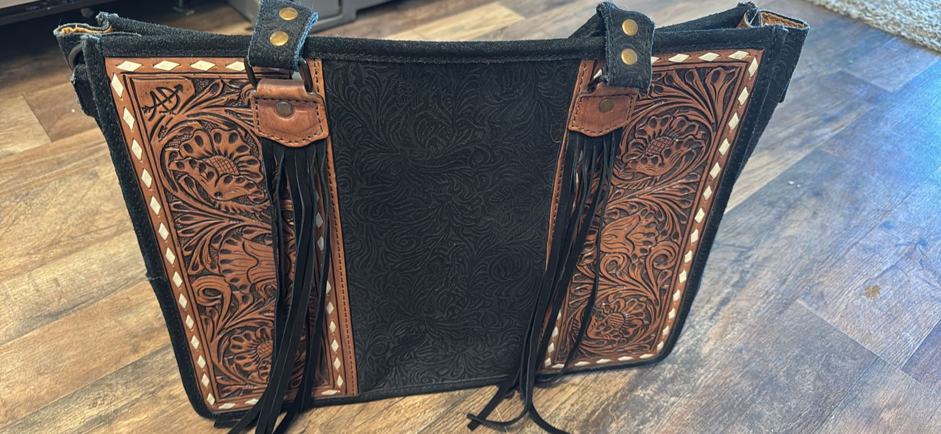 Leather Conceal Carry Tote Bag
