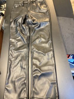 Good American Faux Leather str8 leg pants women's waist size 29