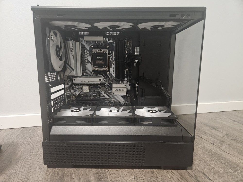 Asrock B650m Pro Rs Wifi + Super Flower 1000w Power Supply + Zalman P10 Matx Case With 7 Fans