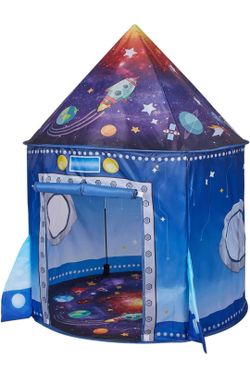 Rocket Ship Space Pop Up Play Tent for Kids-Astronaut Pretend Playhouse Gift for 3-5 Year Old Girls Boys $20