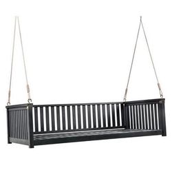 New in Box Patio Twin Size Garden Swing Bed, Wooden Porch Swing Frame with Ropes for Garden