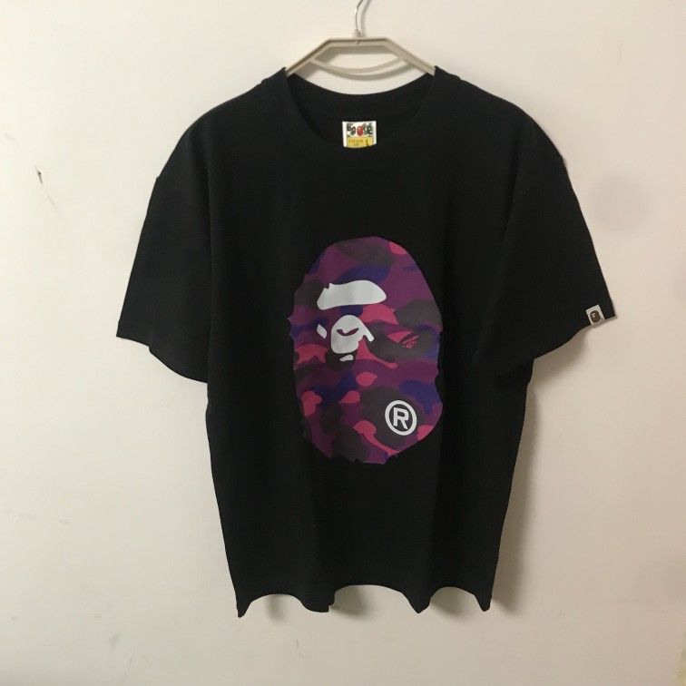 BAPE Color Camo Big Ape Head Tee Black/Purple Size M/L/XL
