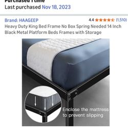 Heavy duty King size bed frame 