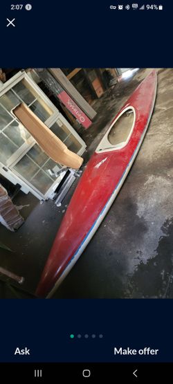 Fiberglass long kayak with paddle