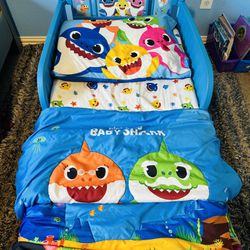 Toddler Bed Bundle Baby Shark In Excellent Condition