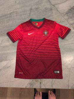 Authentic Nike Portugal 2014 Home Soccer Jersey Youth Small