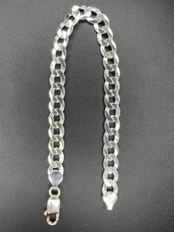 Silver Curb Cuban Link Bracelet