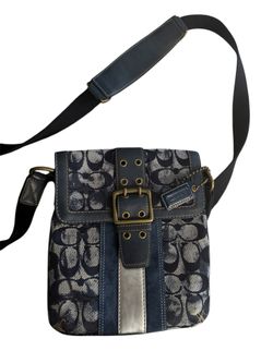 Vintage Coach blue  metallic Fuscia Crossbody Bag A05K-2359