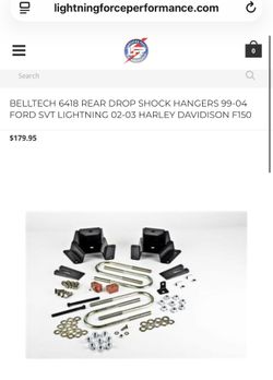 BELLTECH 6418 REAR DROP SHOCK HANGERS 99-04 FORD SVT LIGHTNING 02-03 HARLEY DAVIDISON